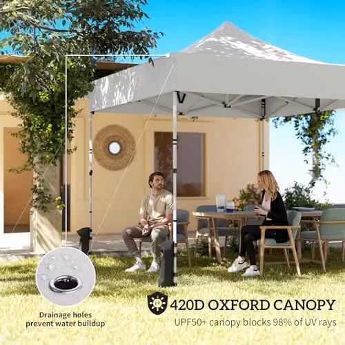 Outsunny Pop Up Gazebo with Sidewalls and Windows, UPF 50+, Silver Grey, W/D/H: 300 x 300 x 240 cm – 3