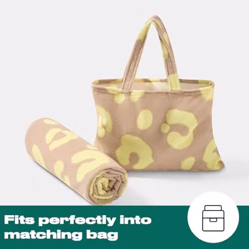 OHS Quick-Dry Microfibre Beach Towel with Pockets in Sand Multicolour, W: 75 cm, L: 215 cm – 4