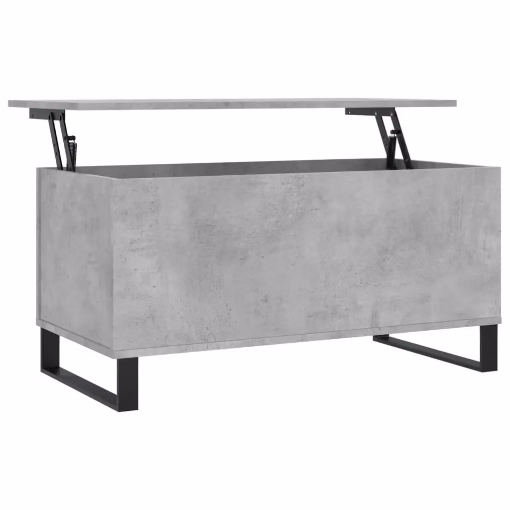 Berkfield Home Modern Rectangular Coffee Table in Grey with Lift Mechanism, W: 90 cm, D: 44.5 cm, H: 45 cm – 2