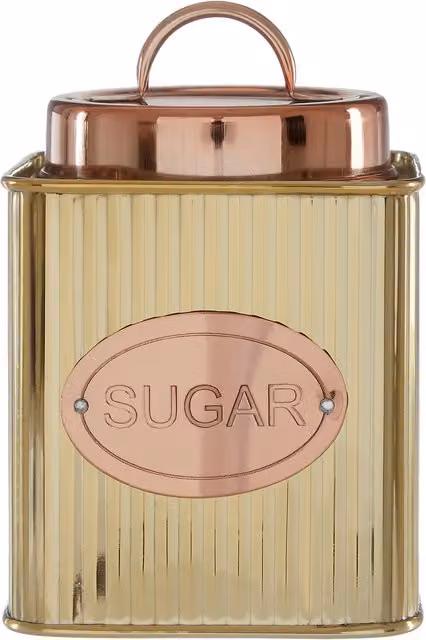 Orsina Prescott Sugar Canister in Gold Striped Stainless Steel