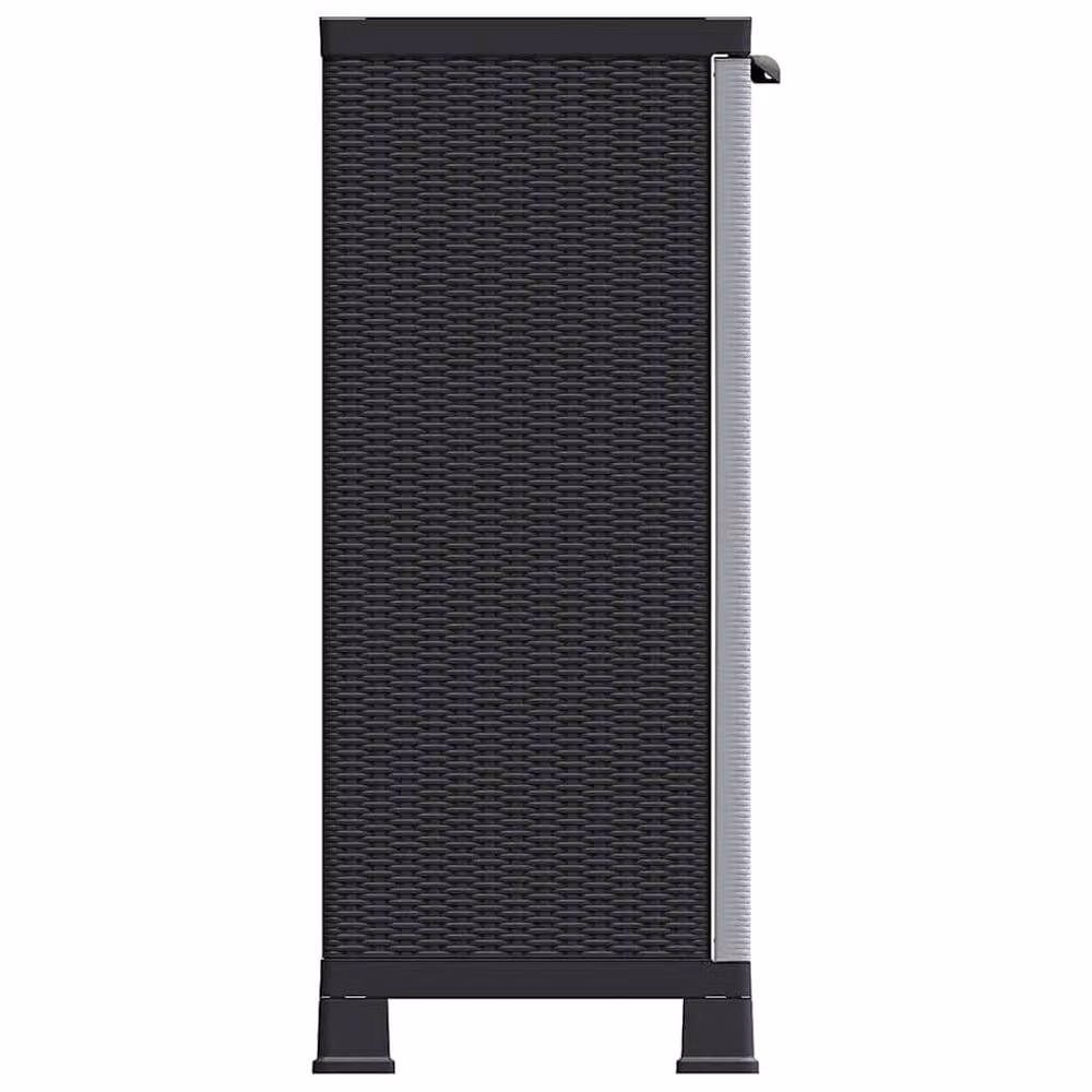 Berkfield Home Grey Plastic Cabinet with Rattan Design, W/D/H: 68 x 39 x 92 cm – 3