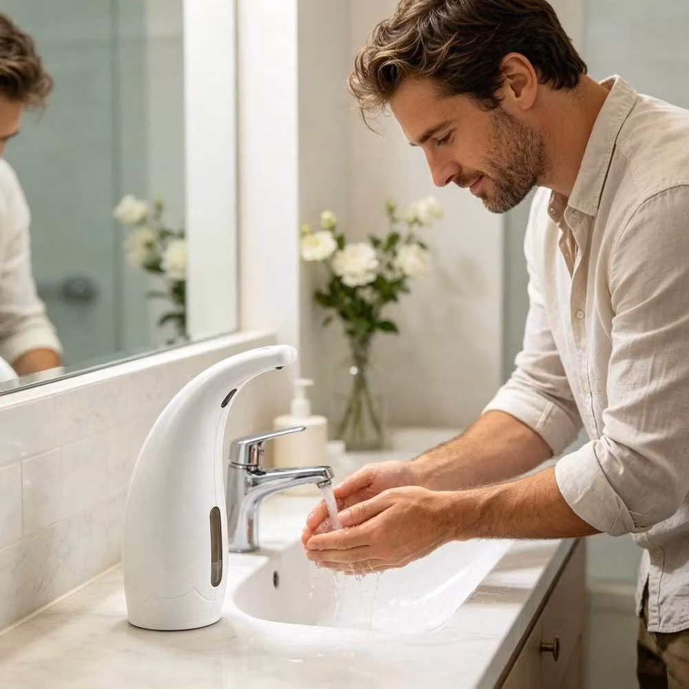 KORVIXA White Touchless Automatic Soap Dispenser with Waterproof Pump, 300ml – 2