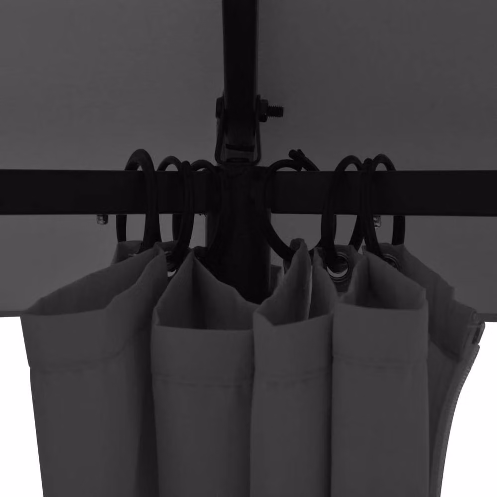 Berkfield Home Garden Hexagonal Marquee Pavilion Tent with Curtains, Dark Grey, W: 360 cm, D: 265 cm, H: 265 cm – 5