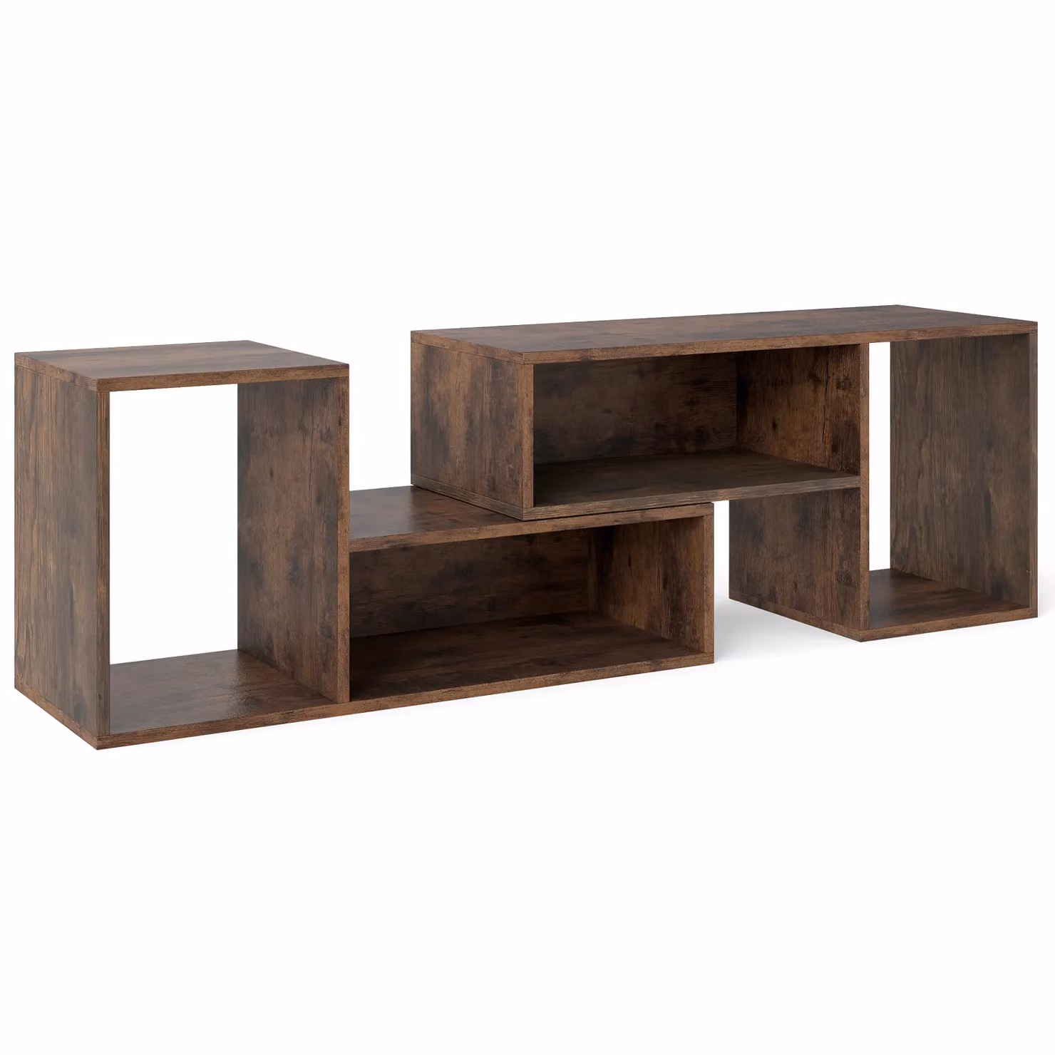 Costway 2-Piece Modern Minimalist Brown Wood Entertainment Centre and Console TV Stand – 9