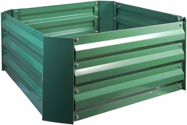 mysmartbuy Green Metal Raised Garden Bed, Steel Outdoor Planter Box for Vegetables, Herbs and Flowers, H30 x W61 x D61 cm – 3