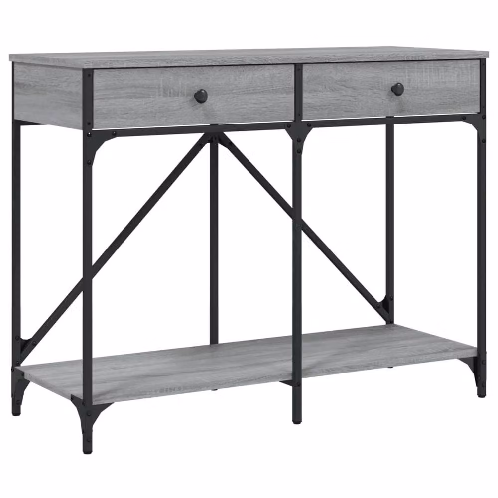Berkfield Home Decorative Console Table in Grey Sonoma, W/D/H: 100 x 39 x 78.5 cm – 3