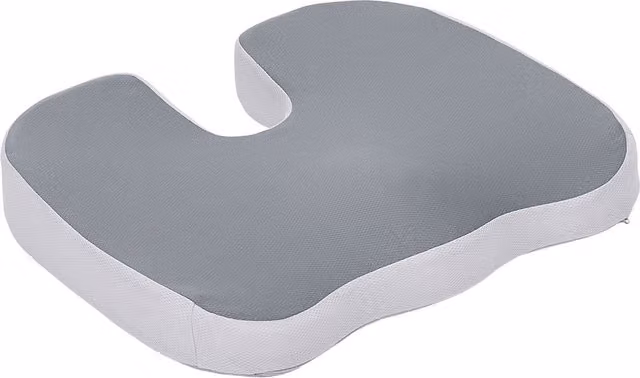 Livingandhome Grey U-Shaped Memory Foam Seat Cushion with Breathable Removable Polyester Cover