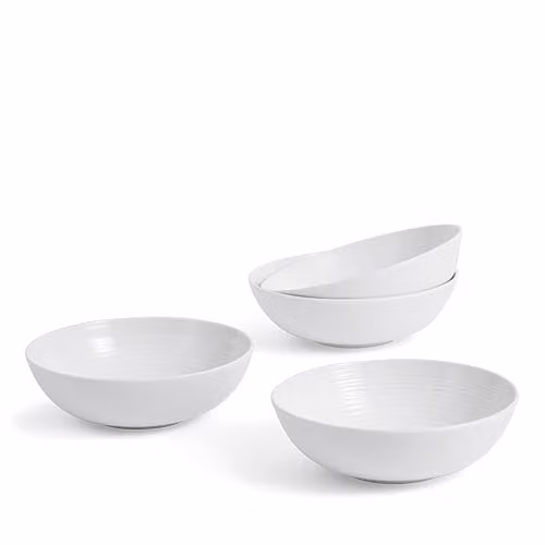 Royal Doulton Gordon Ramsay Maze White Porcelain Cereal Bowls, Set of 4, Diameter: 18 cm – 1