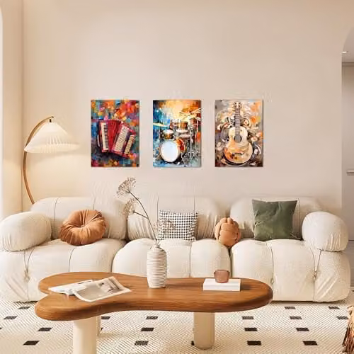 Simpa Abstract Multicolour 3 Panel Canvas Wall Art – 3