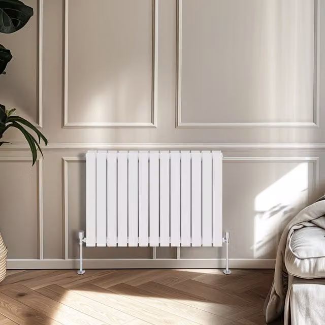 Right Radiators Double Panel Flat Panel Horizontal Radiator, White, Height: 60 cm, Width: 88.4 cm