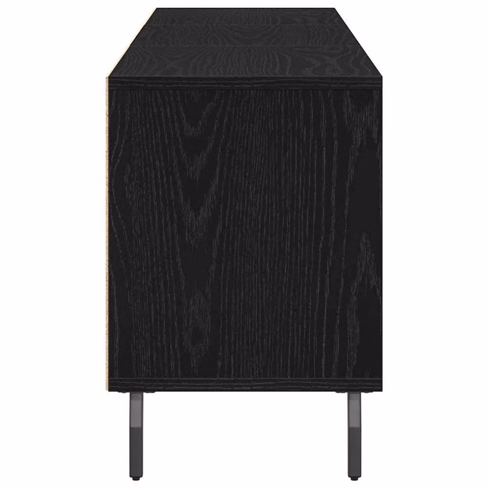 Berkfield Home Modern TV Cabinet in Black Oak, W: 150 cm, D: 30 cm, H: 44.5 cm – 4