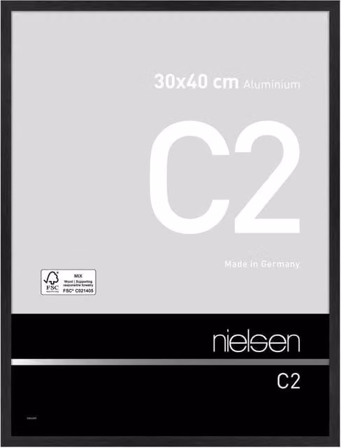 Nielsen Design C2 Aluminium Minimalist Picture Frame, Black, W: 30 cm, H: 40 cm