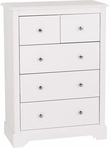 Seconique Stratford 3+2 Drawer Chest in White, W/D/H: 80 x 40 x 110 cm – 1