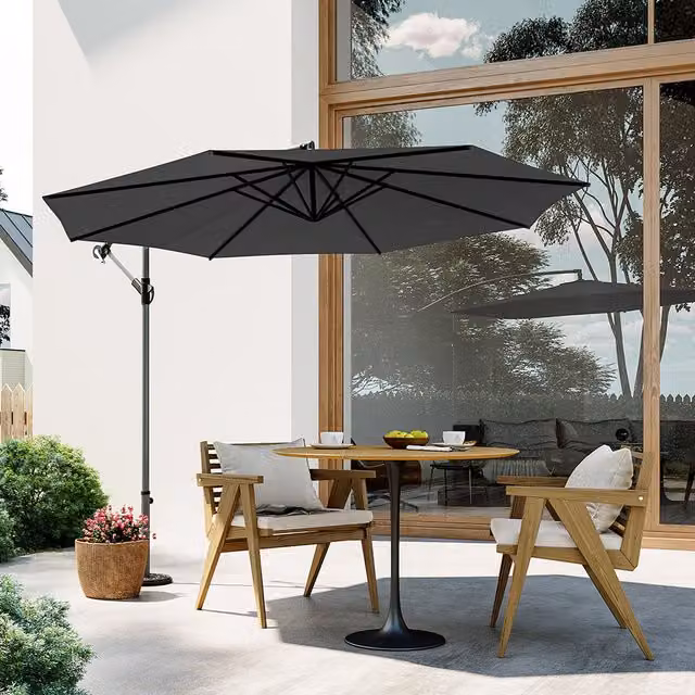 Breeins Grey Cantilever Outdoor Parasol, 3m