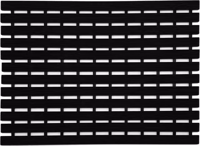 Nicoman Non-Slip Shower Drying Mat with Slatted Duckboard Design, Black, W: 61 cm, D: 43 cm – 5