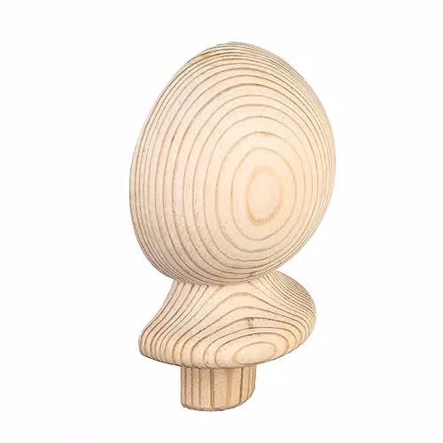 Blueprint Joinery Pine Ball Newel Post Cap in Beige, W/D/H: 106 x 41 mm, to fit 90mm Newel Posts