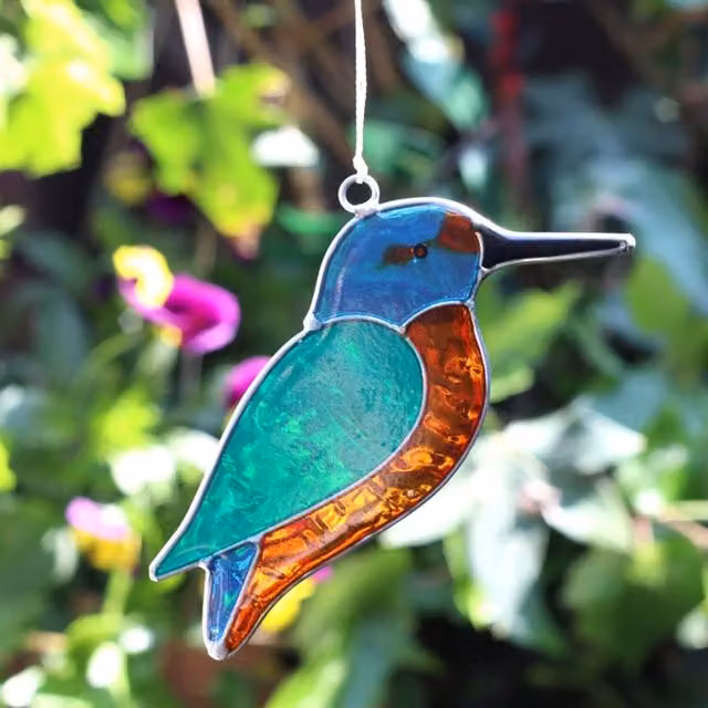 KDMK Multicolour Kingfisher Bird Resin Suncatcher for Home and Garden Decor