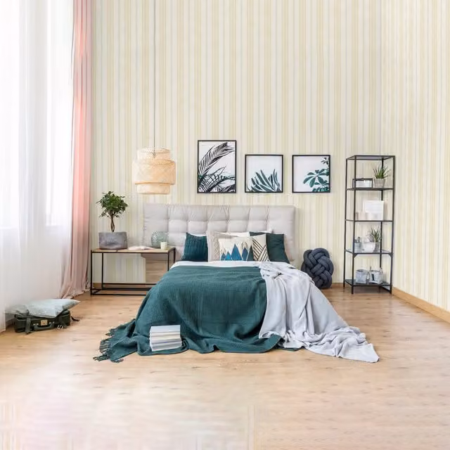 SK Filson Stripes Wallpaper in Blue and Pink