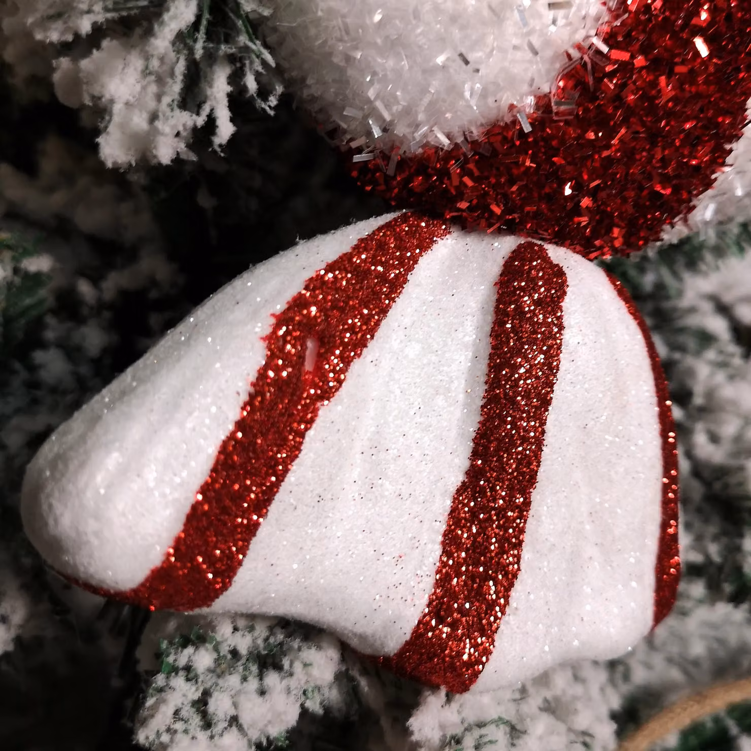 Samuel Alexander Red, White and Silver Striped Hanging Christmas Sweet Pendant Decoration – 3
