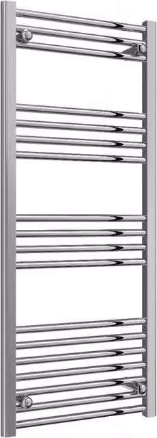 Bathroom Kingdom Capo Electric Chrome Straight Heated Towel Rail, Silver, W: 120 cm, H: 50 cm