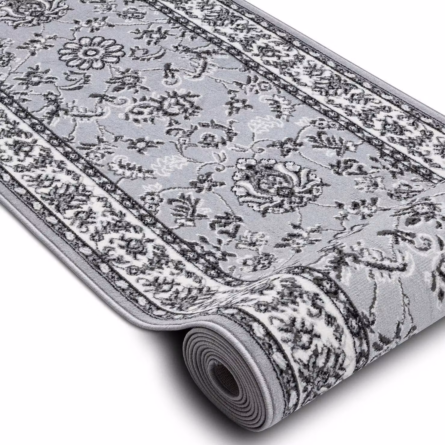 RugsX Bcf Morad Grey Oriental Rectangular Runner, W: 90 cm, L: 240 cm – 2