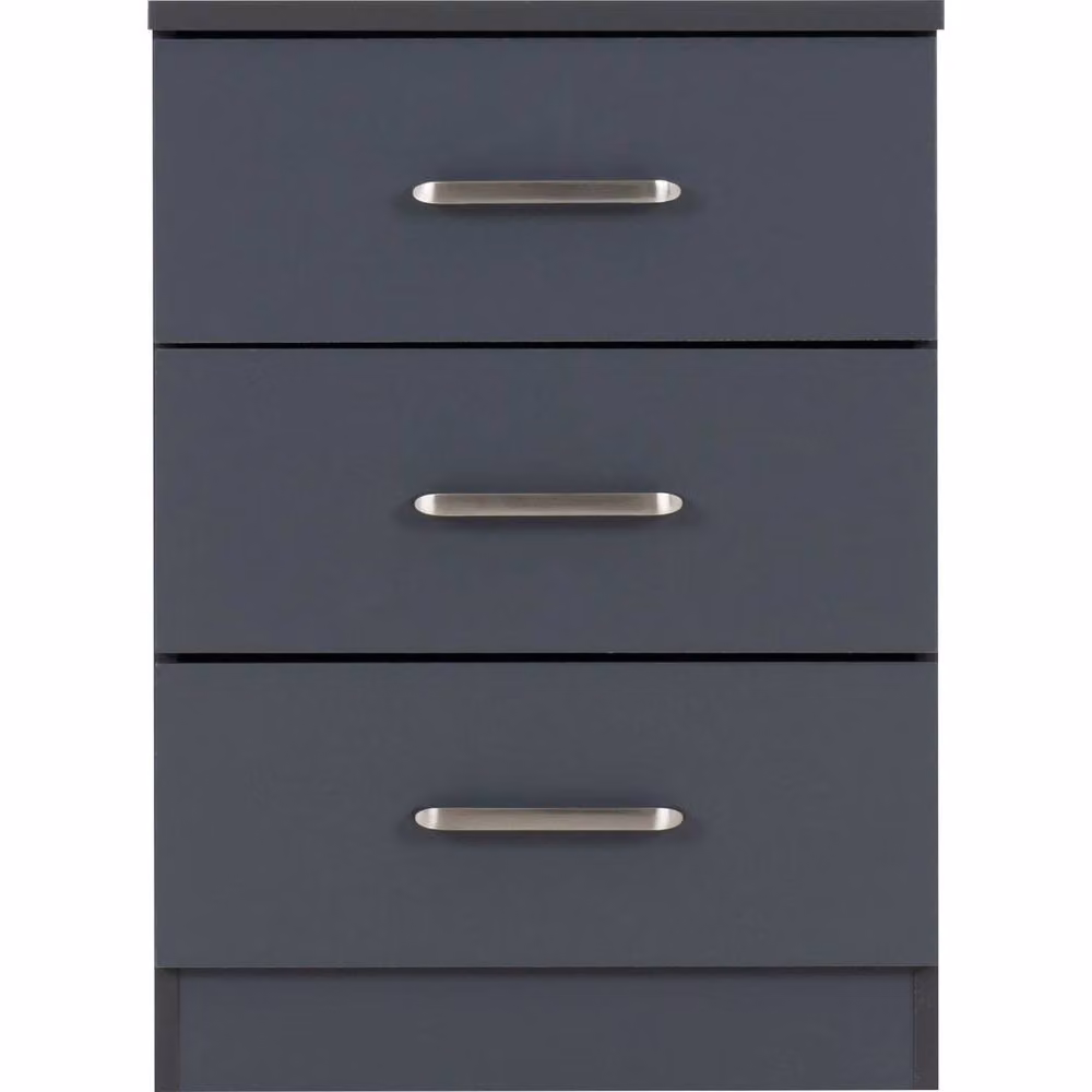 FORGEVIO Modern 3 Drawer Bedside Chest in Dark Grey Matt Finish – 2