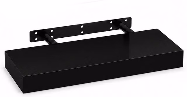 Innoteck High Gloss Floating Wall Shelf, Black, Width: 40 cm