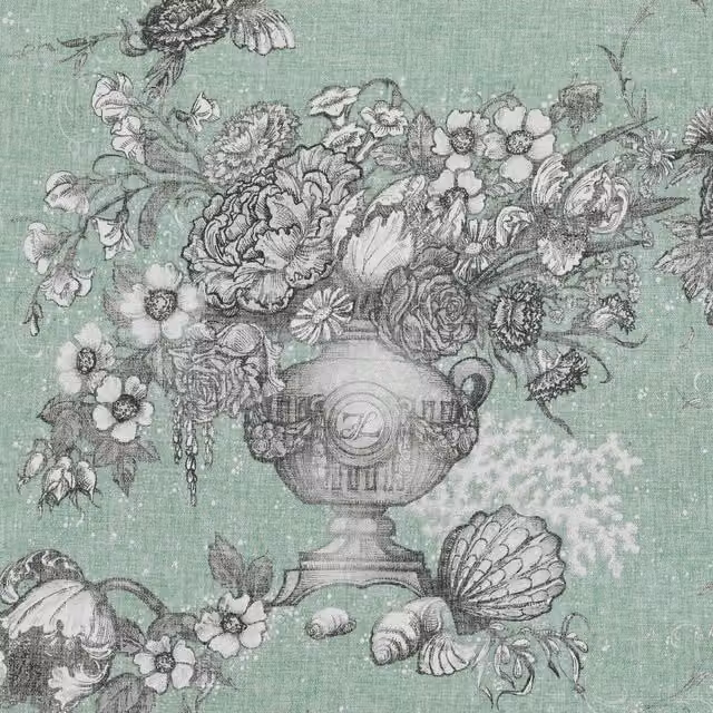 HOUSE Llewelyn-Bowen Vacannes Fabric in Mistleaf Multicolour
