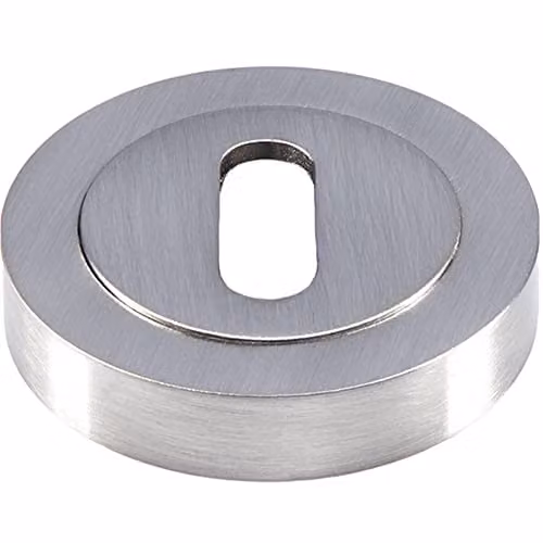 Loops 50mm Round Lock Profile Escutcheon with Concealed Fix in Brushed Silver