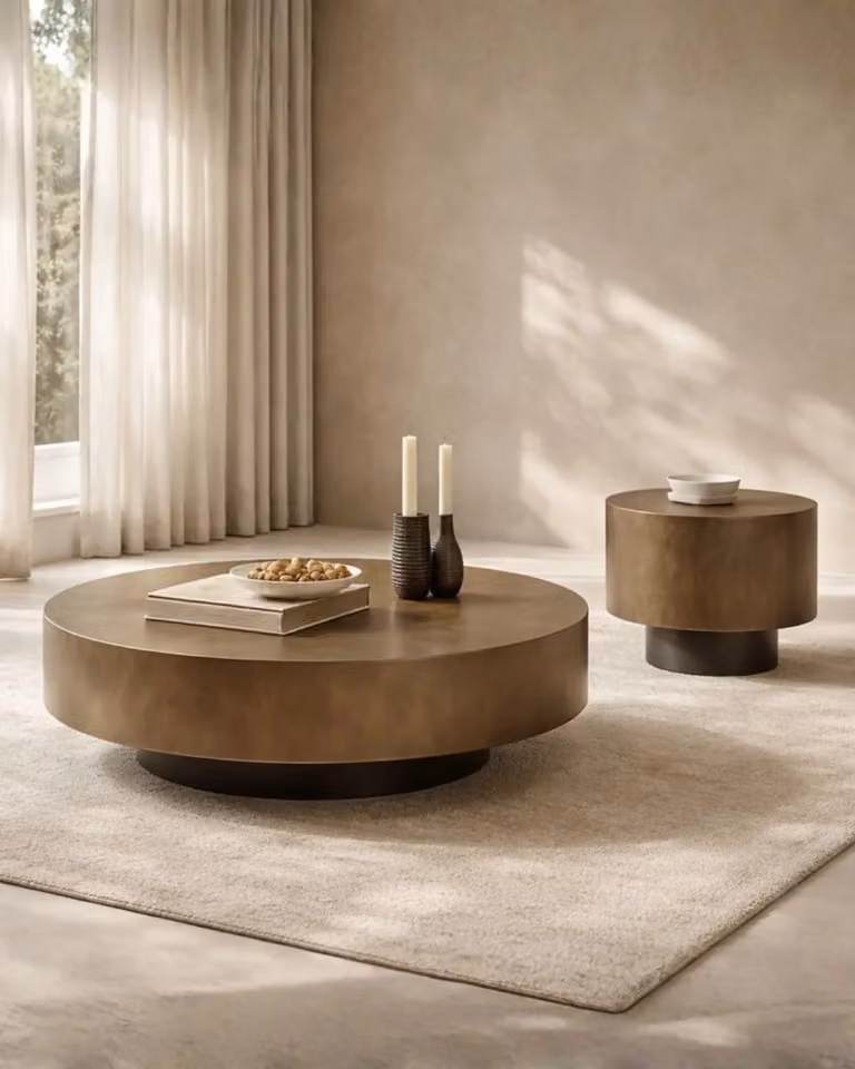 Tommy Franks Adair Round Metal Side Table in Matt Bronze