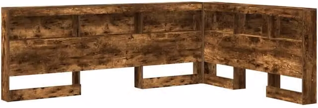Berkfield Home Storage Headboard with Integrated Shelf in Smoked Oak Brown, Width: 140 cm – 1