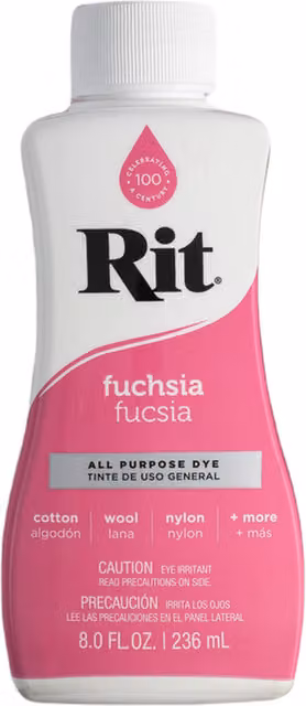 Rit All Purpose Fabric Liquid Dye for Natural Fibres in Pink