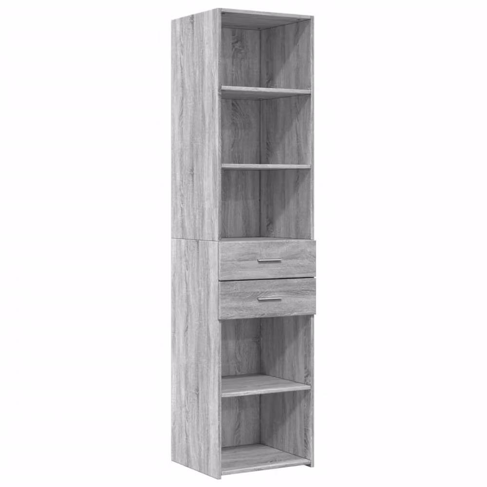 Berkfield Home Modern Grey Highboard with Hinged Doors and Internal Shelves, W: 45 cm, D: 42.5 cm, H: 185 cm – 2