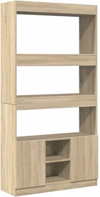 Berkfield Home Sonoma Oak Highboard in Light Brown, W/D/H: 92 x 33 x 180 cm – 1