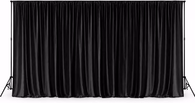 Trimming Shop Blackout Ice Silk Backdrop, Black, Width: 600 cm
