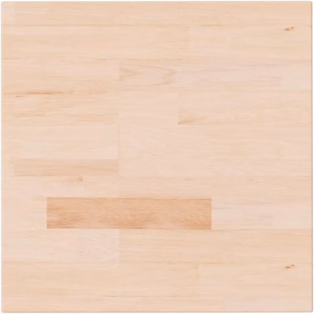 Berkfield Home Square Table Top in Untreated Solid Oak, Light Tan, W/D/H: 40 x 40 x 4 cm