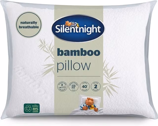 Silentnight Bamboo Lyocell and Viscose Breathable Medium Pillow in White