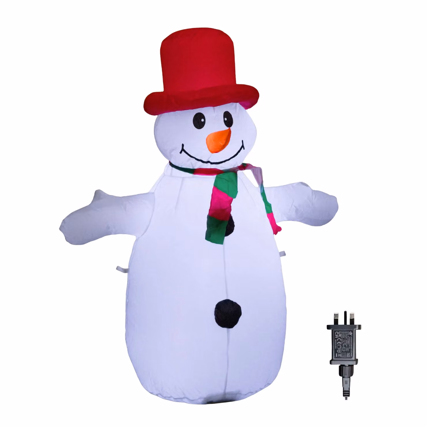Samuel Alexander 120cm Inflatable Christmas Snowman Decoration with White LEDs in Red and White – 5