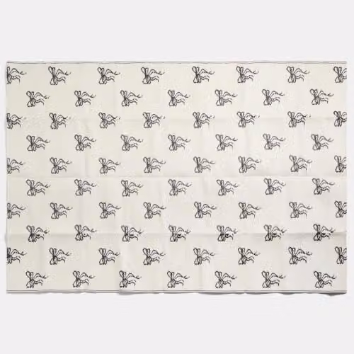 OHS Bow Print Outdoor Garden Rug, Reversible and Non-Slip, W/D/H: 160 x 230 cm, Black, White and Beige – 2