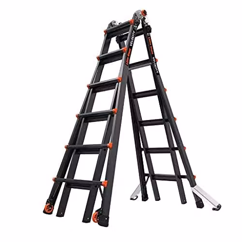 Little Giant Velocity PRO 6 Rung Multi-purpose Rollable Ladder in Black