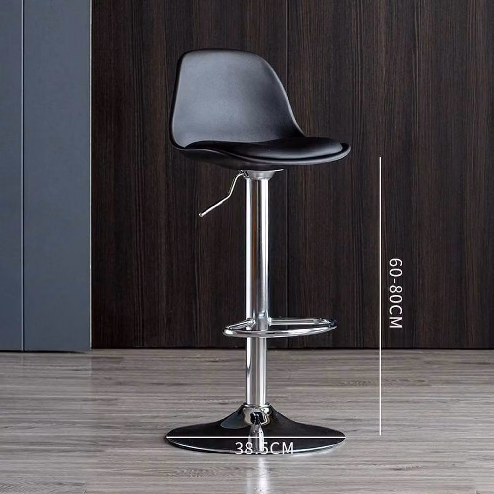 EONLION Set of 2 Adjustable Height Metal Bar Stools in Black – 2