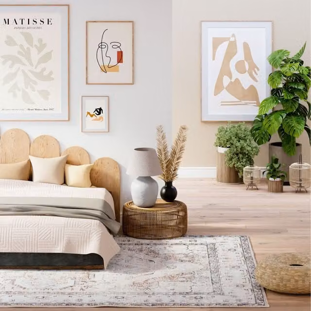 The Rug House Vintage Style Washable Cotton Rug in Beige and Multicolour, W: 330 cm, D: 240 cm
