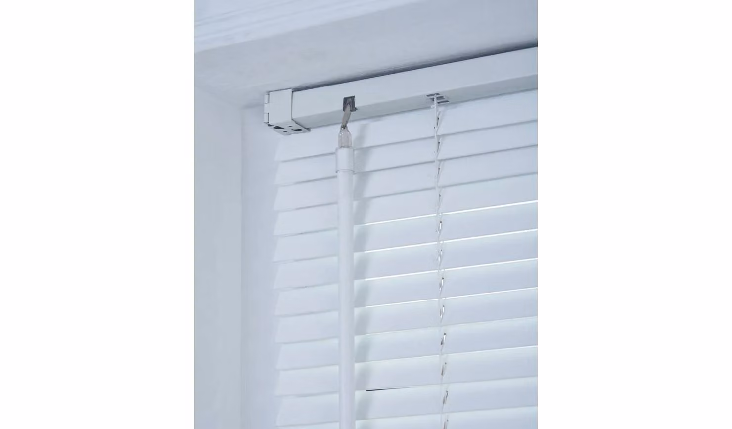 Little Black Book White Basswood Venetian Blind, 25mm Slat, W: 160 cm x H: 160 cm