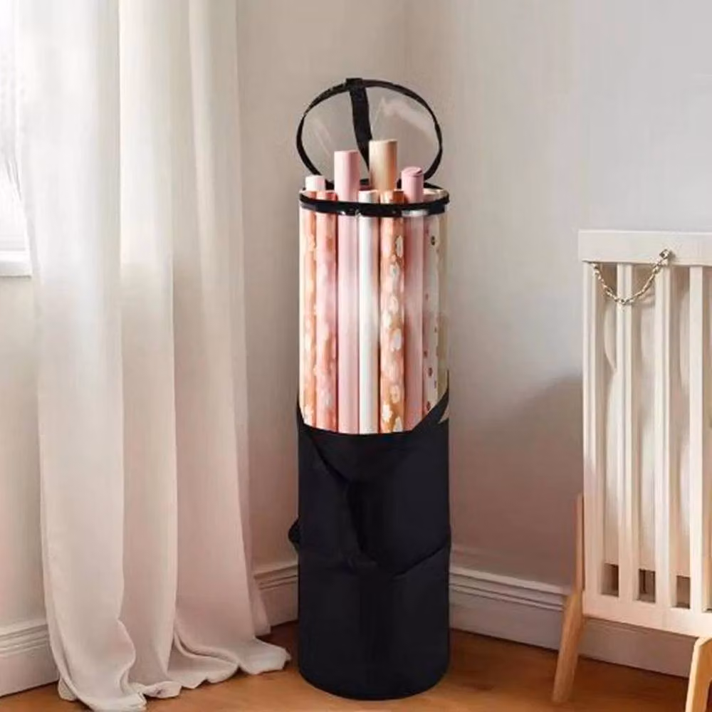 NESTLUNE Black Cylinder Wrapping Paper Storage Bag, H 100 cm x W 15 cm x D 15 cm – 3