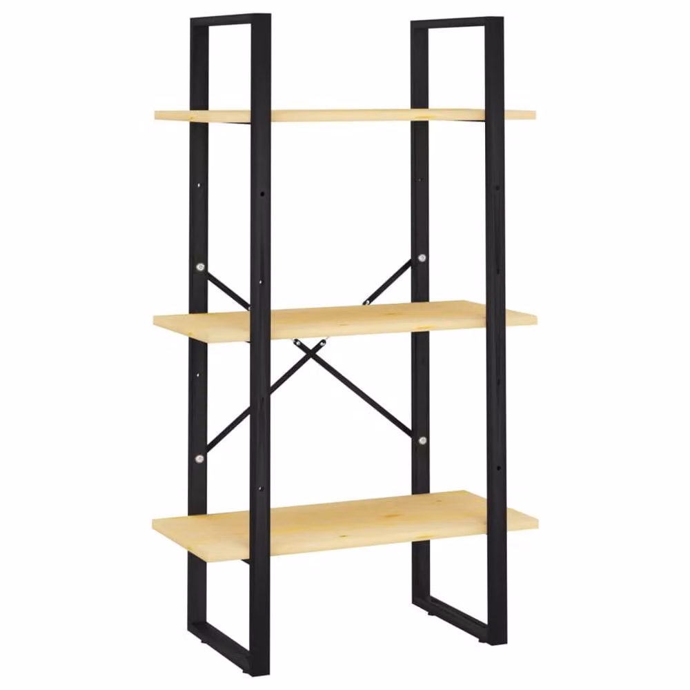 Berkfield Home Industrial Storage Shelf in Brown Solid Pine Wood with Adjustable Shelves, W/D/H: 60 x 30 x 105 cm – 2
