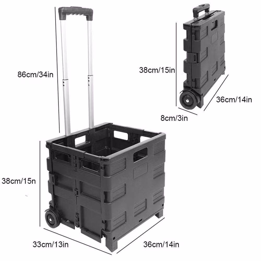 FLAVORA Folding Boot Cart Shopping Trolley in Black – 3