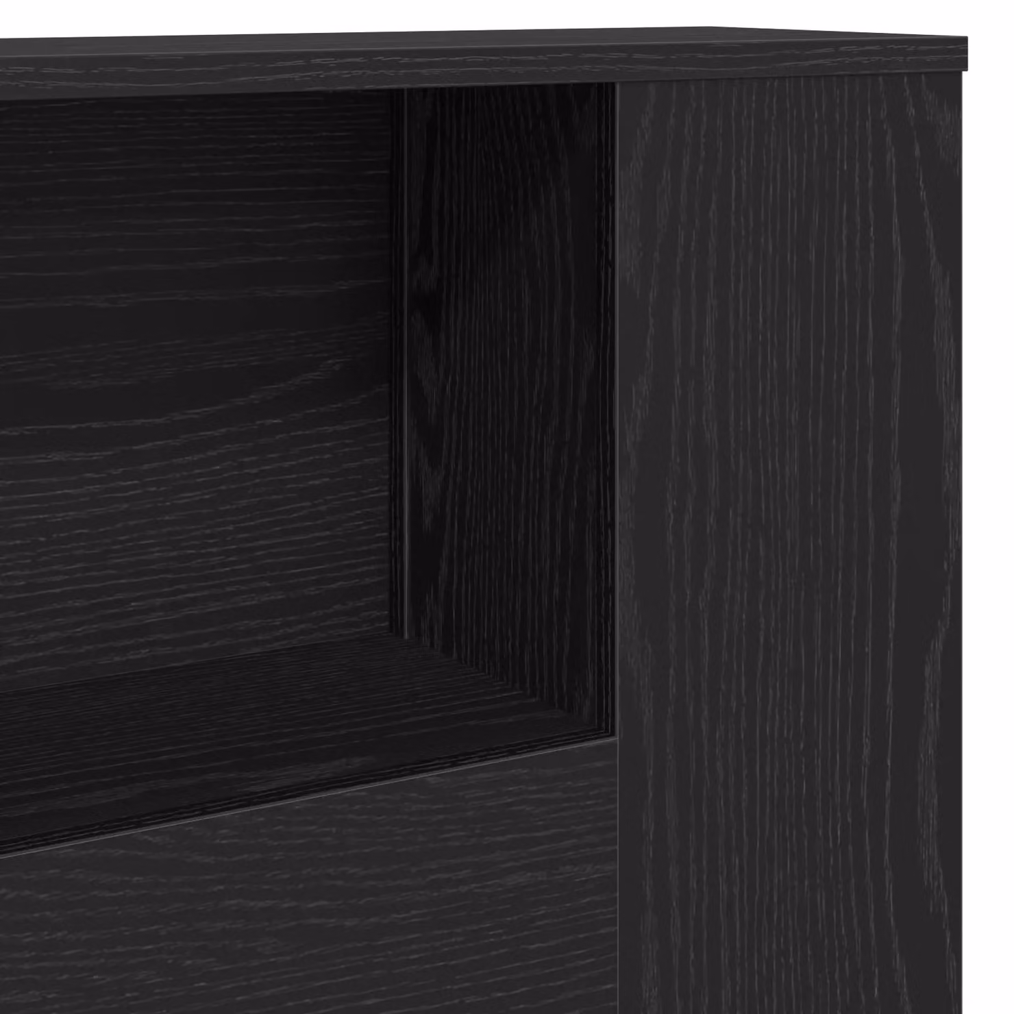 Berkfield Home Black Oak Headboard Cabinet, W: 180 cm, D: 18.5 cm, H: 102.5 cm – 5
