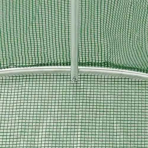 vidaXL Greenhouse with Steel Frame in Green, 16 m², W: 4 m, D: 4 m, H: 2 m – 3