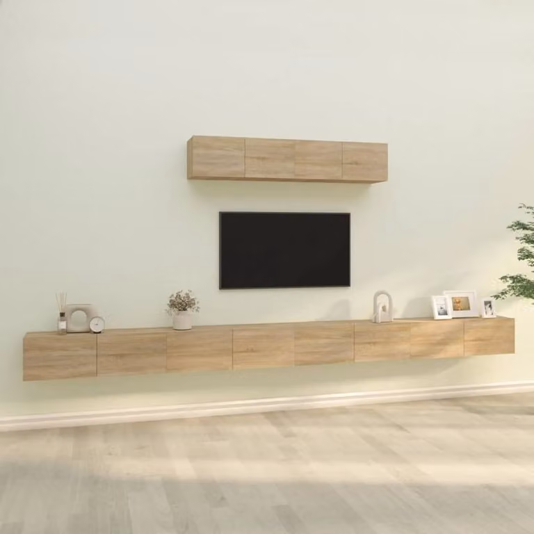 Berkfield Home Classic 4 Piece TV Cabinet Set in Sonoma Oak Brown Engineered Wood