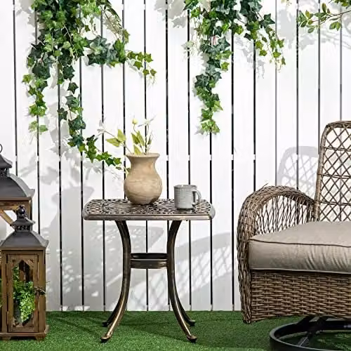 Outsunny Bronze Cast Aluminium Outdoor Garden Table, W/D: 54 x 54 cm – 6